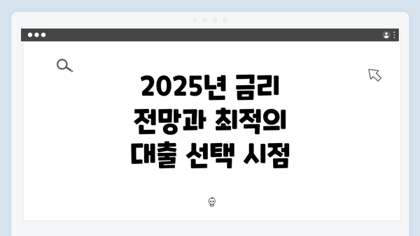2025년 금리 전망과 최적의 대출 선택 시점