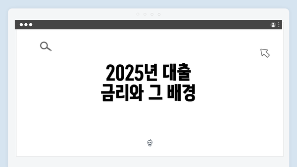 2025년 대출 금리와 그 배경