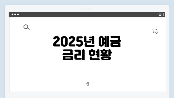 2025년 예금 금리 현황