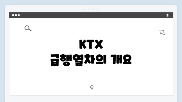 KTX 급행열차의 개요