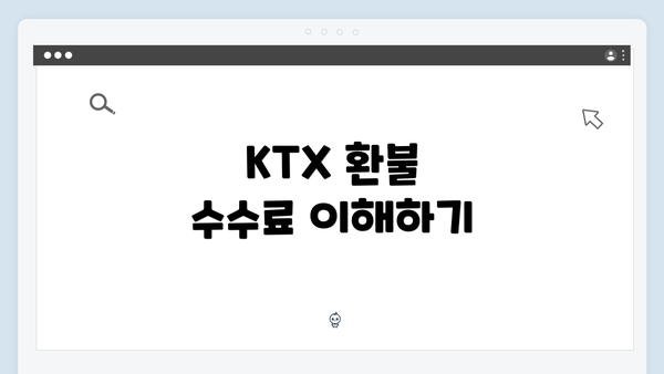 KTX 환불 수수료 이해하기