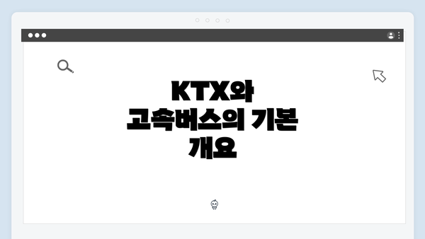 KTX와 고속버스의 기본 개요