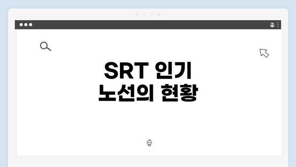 SRT 인기 노선의 현황
