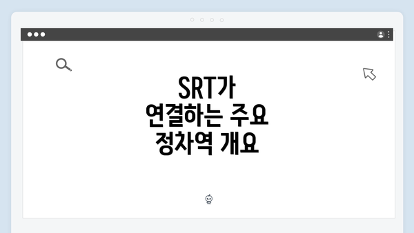SRT가 연결하는 주요 정차역 개요