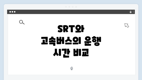SRT와 고속버스의 운행 시간 비교