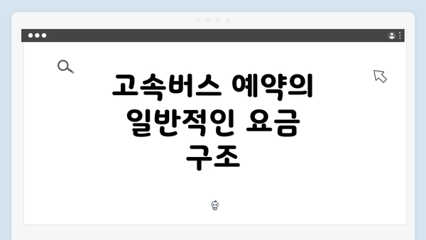 고속버스 예약의 일반적인 요금 구조