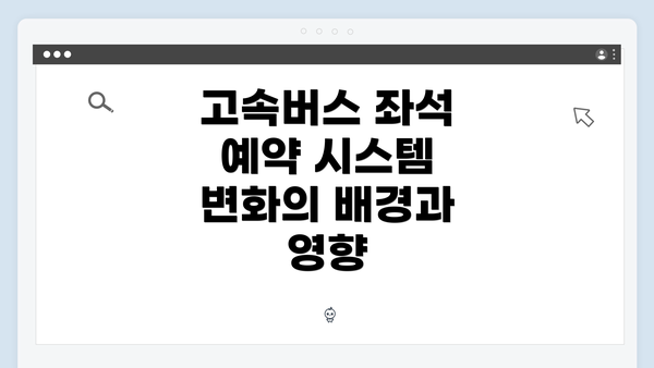 고속버스 좌석 예약 시스템 변화의 배경과 영향