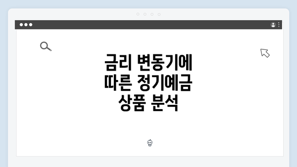 금리 변동기에 따른 정기예금 상품 분석