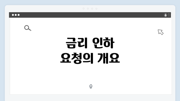 금리 인하 요청의 개요