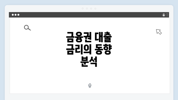 금융권 대출 금리의 동향 분석