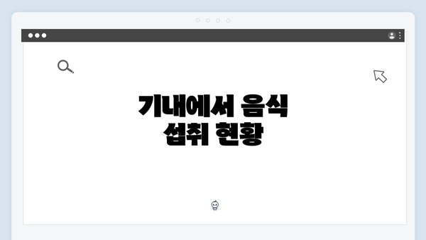 기내에서 음식 섭취 현황
