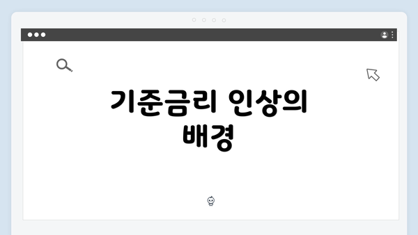 기준금리 인상의 배경