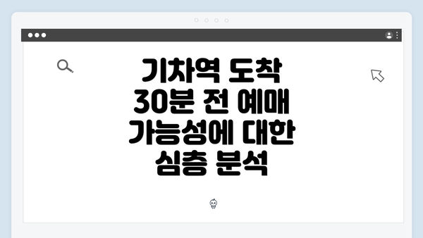 기차역 도착 30분 전 예매의 필요성