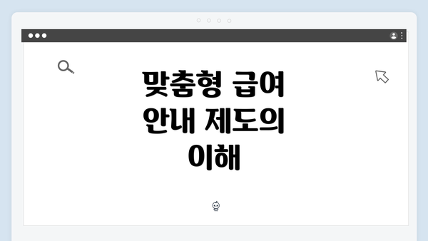 맞춤형 급여 안내 제도의 이해