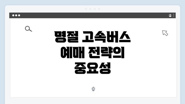 명절 고속버스 예매 전략의 중요성