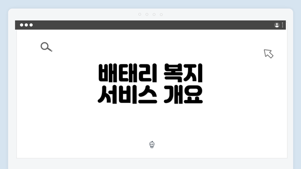 배태리 복지 서비스 개요