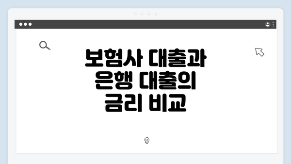보험사 대출과 은행 대출의 금리 비교