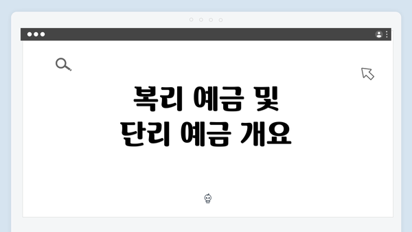 복리 예금 및 단리 예금 개요