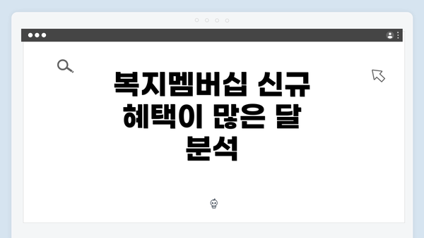 복지멤버십 신규 혜택이 많은 달 분석