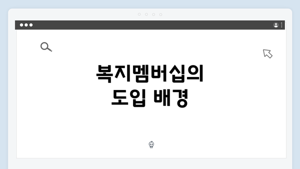 복지멤버십의 도입 배경
