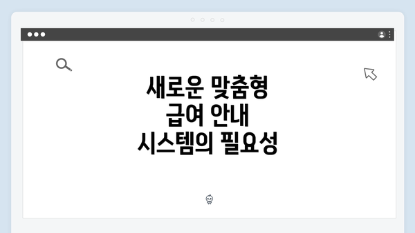 새로운 맞춤형 급여 안내 시스템의 필요성