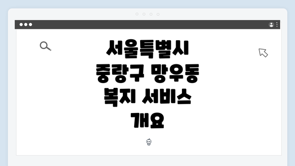 서울특별시 중랑구 망우동 복지 서비스 개요