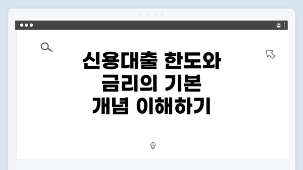 신용대출 한도와 금리의 기본 개념 이해하기