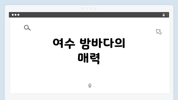 여수 밤바다의 매력