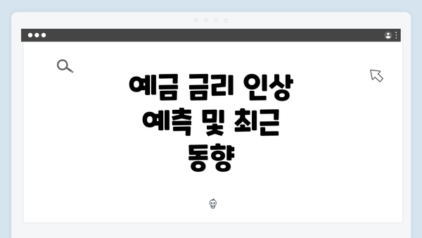 예금 금리 인상 예측 및 최근 동향