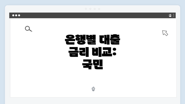 은행별 대출 금리 비교: 국민