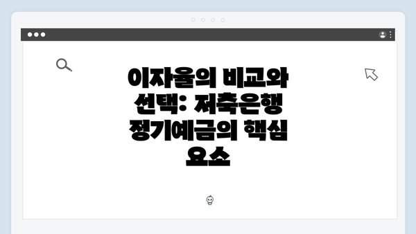 이자율의 비교와 선택: 저축은행 정기예금의 핵심 요소
