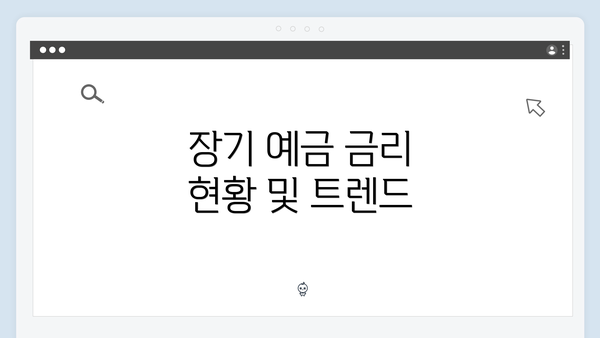 장기 예금 금리 현황 및 트렌드