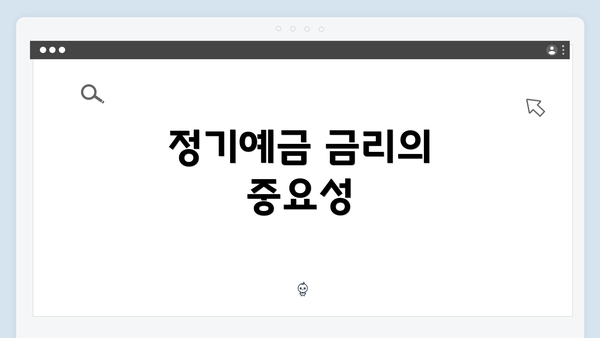 정기예금 금리의 중요성