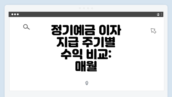 정기예금 이자 지급 주기별 수익 비교: 매월