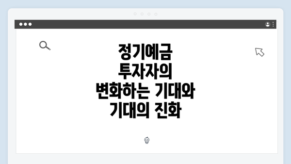 정기예금 투자자의 변화하는 기대와 기대의 진화