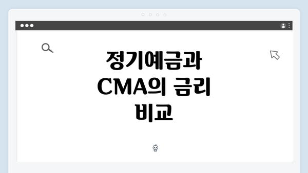 정기예금과 CMA의 금리 비교