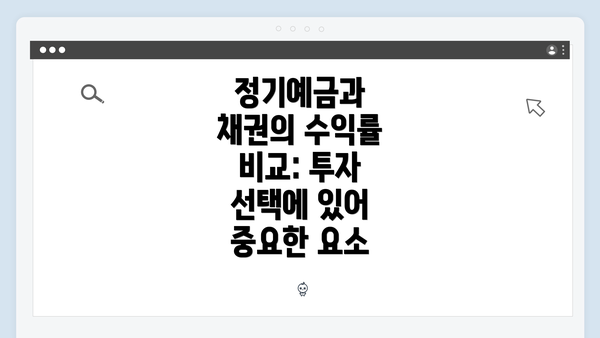 정기예금과 채권의 수익률 비교: 투자 선택에 있어 중요한 요소