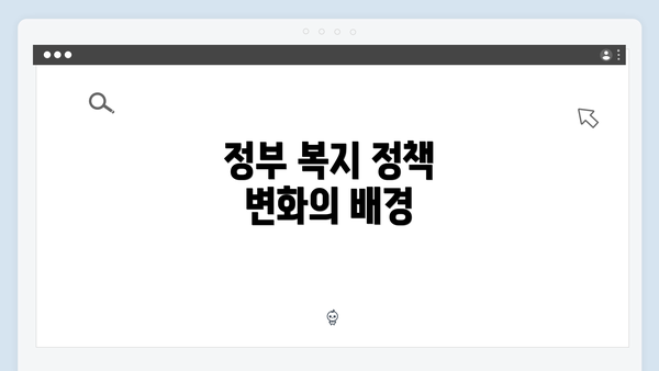 정부 복지 정책 변화의 배경