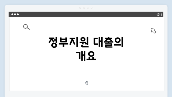 정부지원 대출의 개요