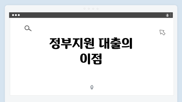 정부지원 대출의 이점