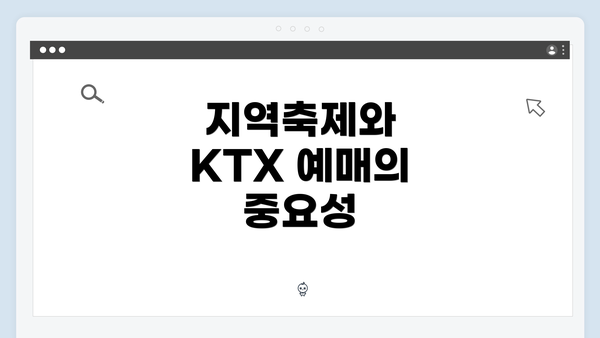 지역축제와 KTX 예매의 중요성
