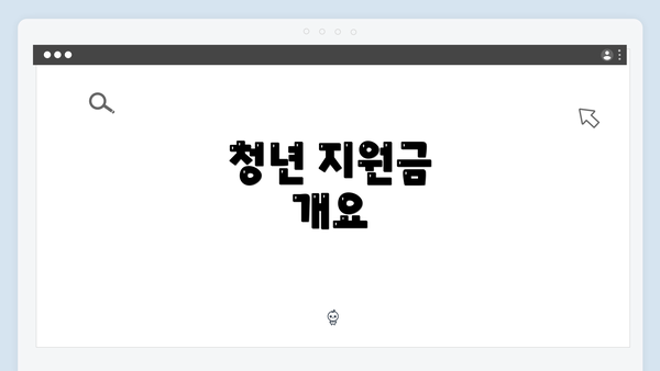 청년 지원금 개요
