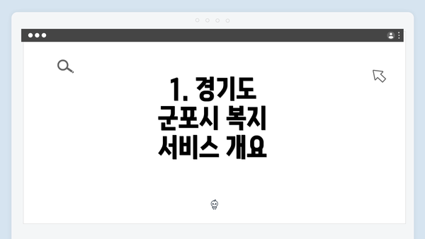 1. 경기도 군포시 복지 서비스 개요