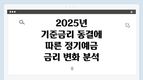 2025년 기준금리 동결에 따른 정기예금 금리 변화 분석