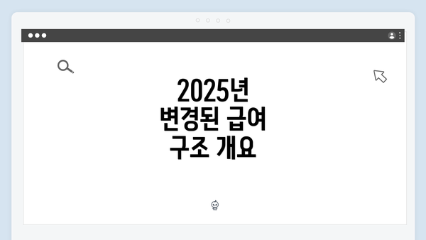 2025년 변경된 급여 구조 개요