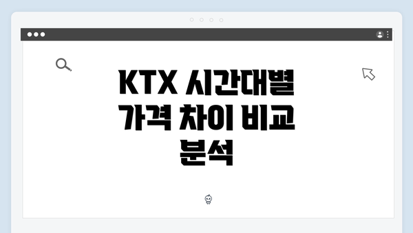 KTX 시간대별 가격 차이 비교 분석