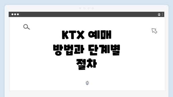 KTX 예매 방법과 단계별 절차