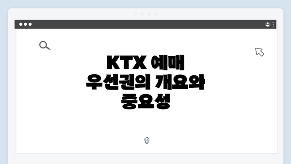 KTX 예매 우선권의 개요와 중요성