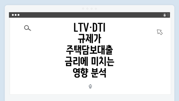 LTV·DTI 규제가 주택담보대출 금리에 미치는 영향 분석
