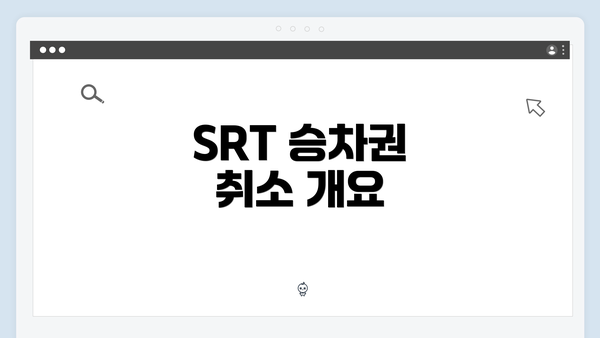 SRT 승차권 취소 개요